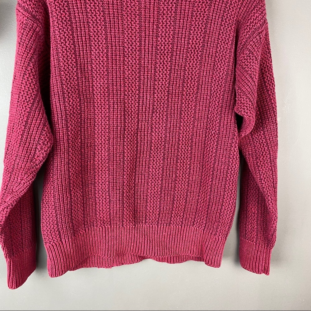 vintage burgundy oversized chunky sweater 90’s M - Picture 4 of 4